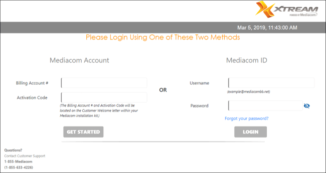 Mediacom Login