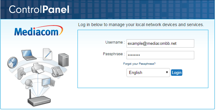 Mediacom Control Panel